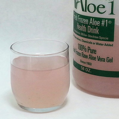 Glass or raw pink aloe vera image