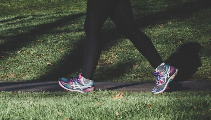 person walking in the park
