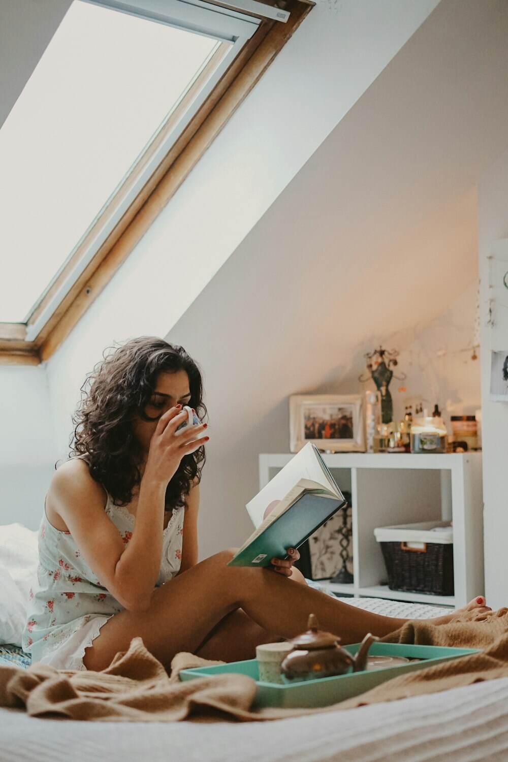 woman reading a book